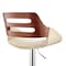 Armen Living Karter Adjustable Cream Faux Leather and Walnut Wood Bar Stool with Chrome Base LCKTBAWACR - alternate 2